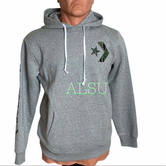 Converse Other - Converse Men’s Graphic Camo Print Logo Hoodie Grey 10018697-a01